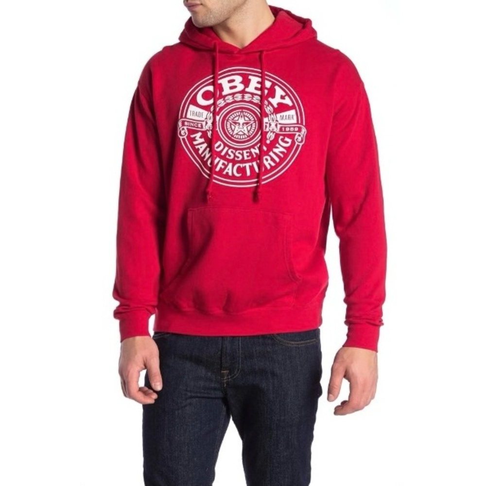 OBEY 🅾️ Men’s Red Logo Fleece Hoodie